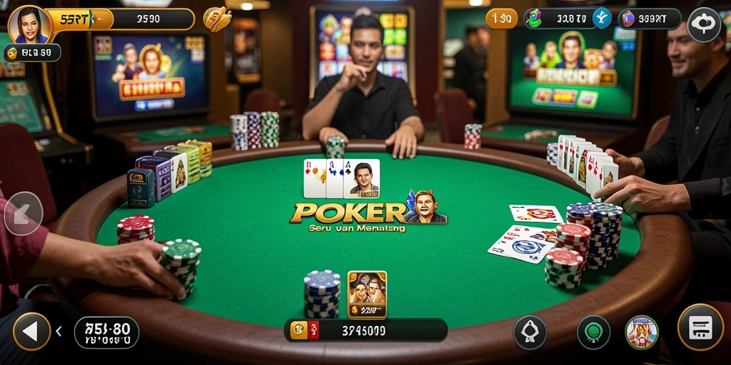 Tampilan gameplay Poker yang menarik di 55RT.