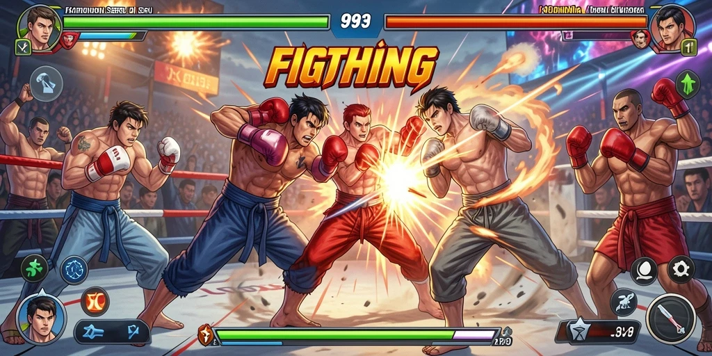 Tampilan pertarungan epik dalam game Fighting 9939.