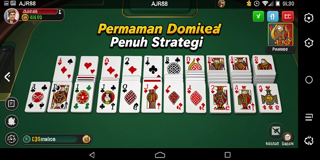 Screenshot menunjukkan pemain sedang menikmati permainan Domino di AJR88.
