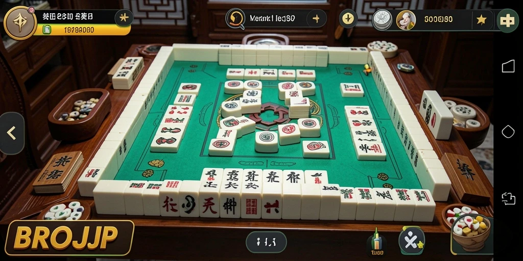 Screenshot BROJP menampilkan gameplay seru Mahjong yang mengasyikkan.
