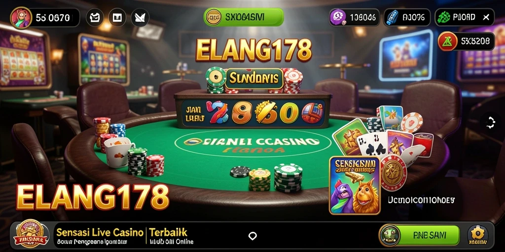 Tampilan gameplay ELANG178 dengan dealer langsung dan suasana kasino yang mendebarkan.