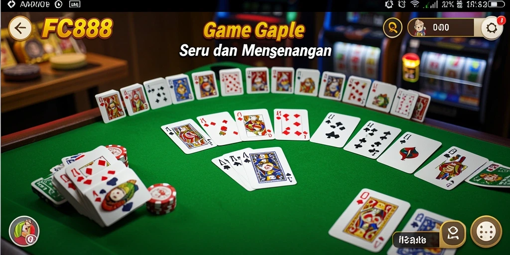 Tampilan gameplay seru dari permainan Gaple di FC888.