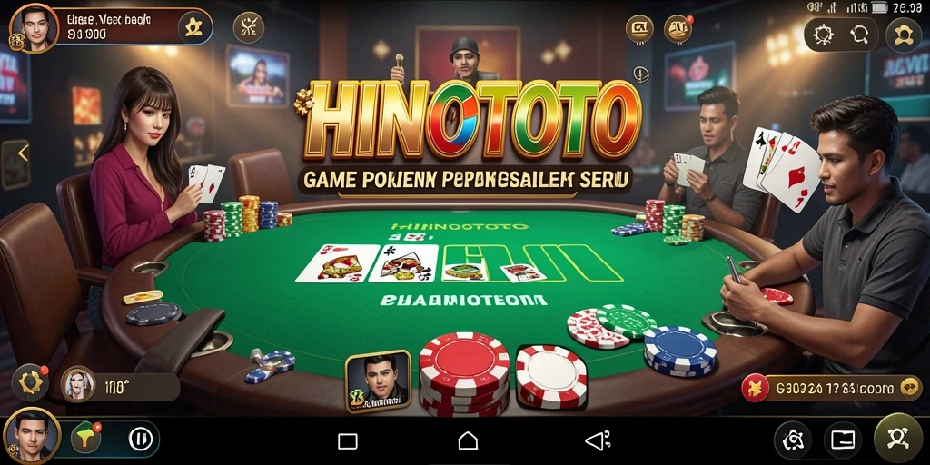 Tampilan gameplay HINOTOTO dengan suasana poker yang memikat.