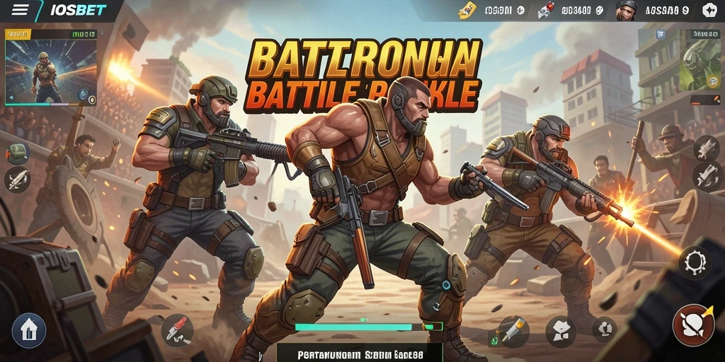 Tangkapan layar gameplay <strong>IOSBET</strong> yang menunjukkan aksi Battle Royale yang mendebarkan.
