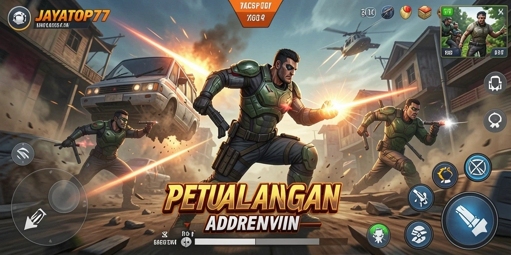 Tampilan utama gameplay JAYATOP77 dengan aksi mendebarkan.