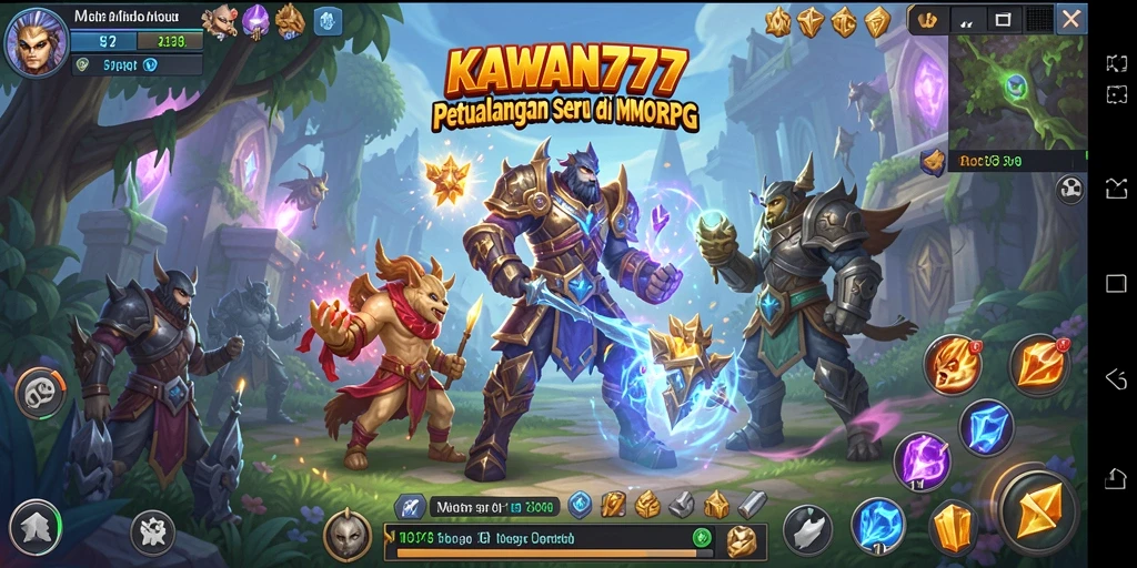 Tangkapan layar KAWAN777 menunjukkan aksi seru dalam pertempuran MMORPG.