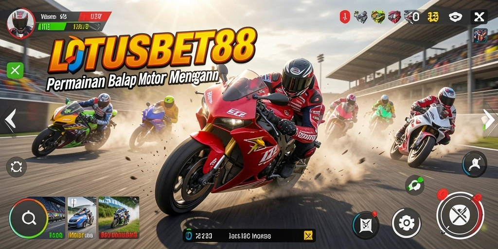 Tampilan gameplay LOTUSBET88 yang mendebarkan saat balap motor