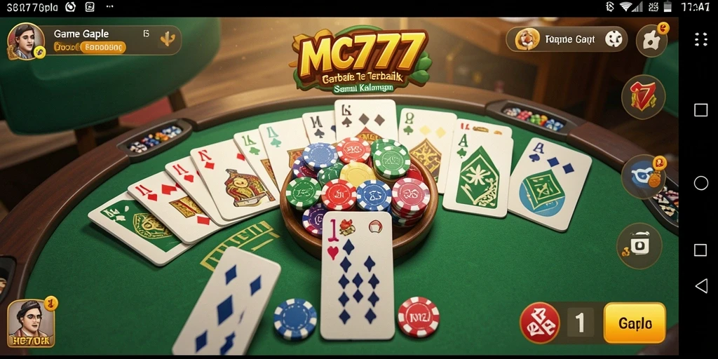 Tampilan gameplay Gaple yang seru dan menantang di MC777.