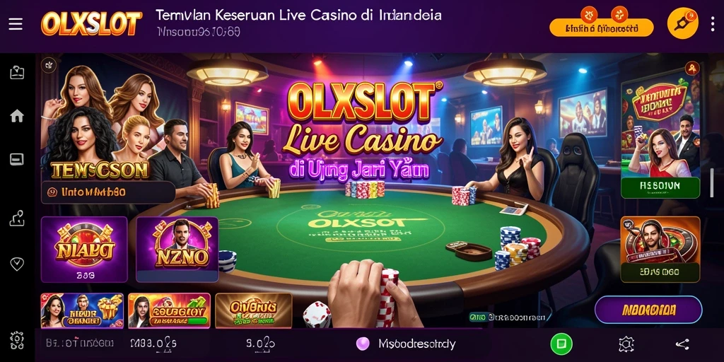 Screenshot OLXSLOT menampilkan dealer profesional dan aksi permainan Live Casino yang mendebarkan.