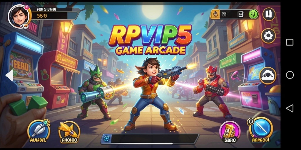 Tampilan gameplay seru RPVIP5 dengan tantangan arcade menarik.