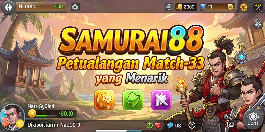 Tampilan gameplay SAMURAI88 yang menarik dalam petualangan Match-3.