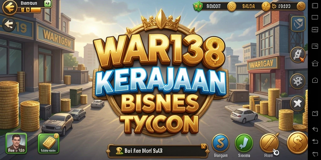 Tampilan gameplay WAR138 dengan pengelolaan bisnis yang seru.