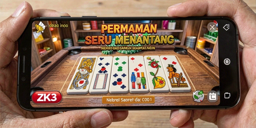 Tampilan gameplay seru di ZK3 dengan domino penuh warna.